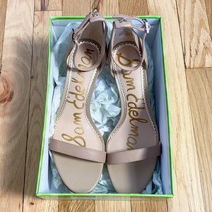 NWT Sam Edelman’s Women’s Patti Dress Sandal | Nude Leather | Kitten Heels